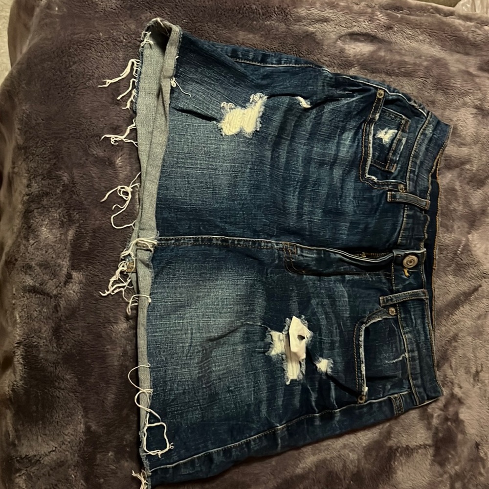 blue jean skirt high rise